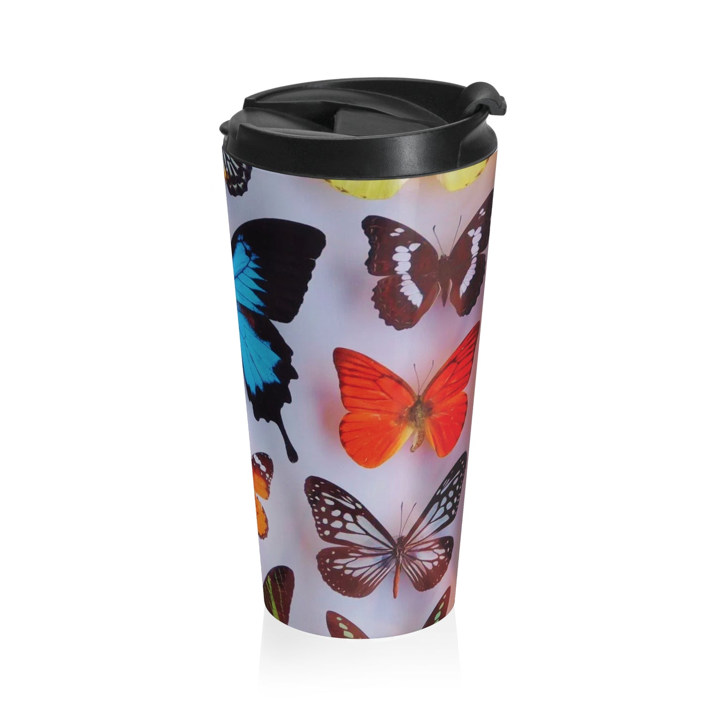 15 oz. Stainless Steel Travel Mug / Real Butterflies Collection