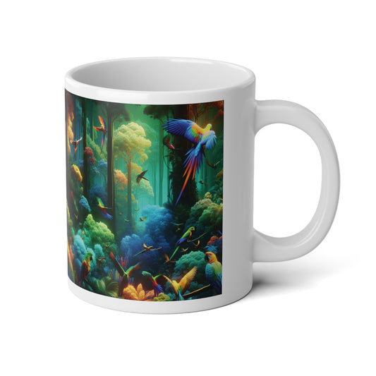 Jumbo Mug, 20oz, Rainforest Flight School | Tropical Coffee Cup