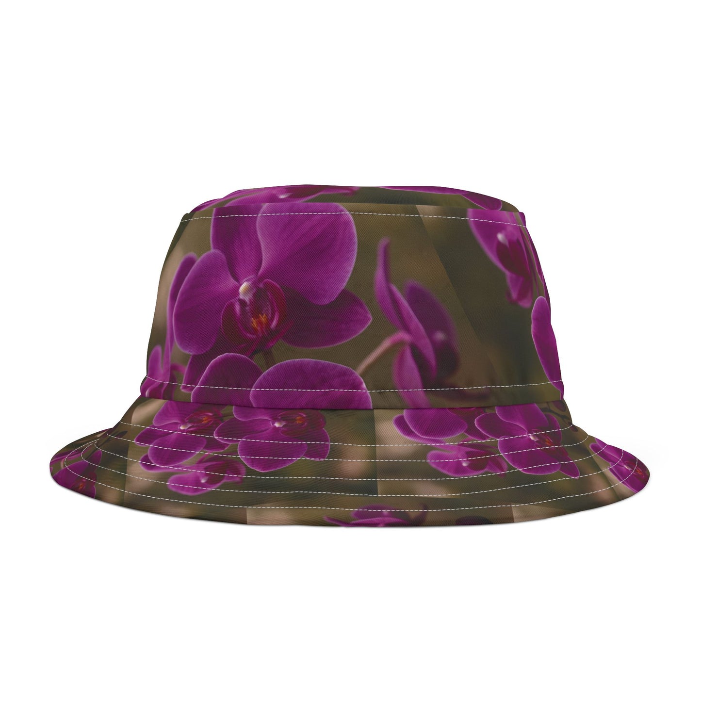 Purple Orchids Majesty / Polyester Bucket Hat for Beach Lovers