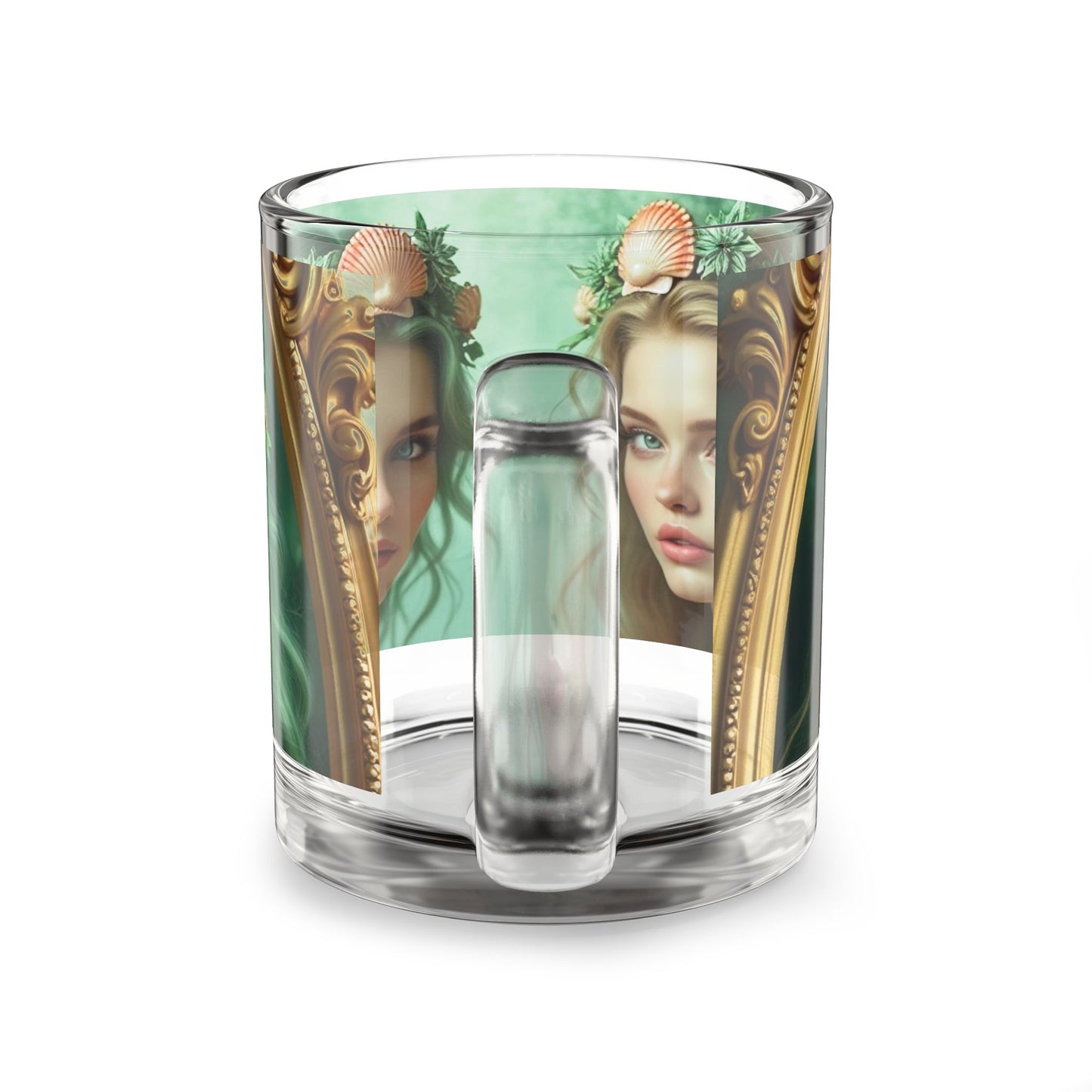 Tropical Glass Mug - 10oz Coffee Cup / Mermaid Princesses