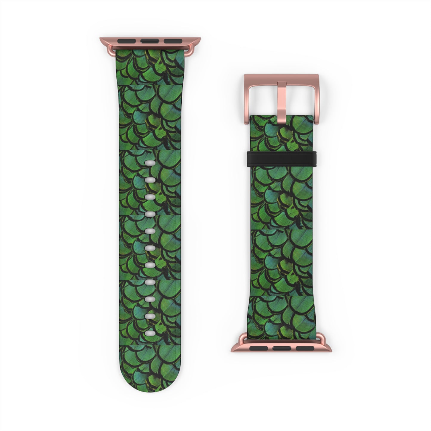 Apple Watch Band - Green Peacock Feathers