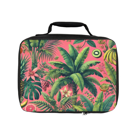 More Tropical Fruit/Coral Lunch Bag - Eco-Friendly Insulated Tote, Adult and Child Lunchbox / Perfect for Picnics, Beach Outings