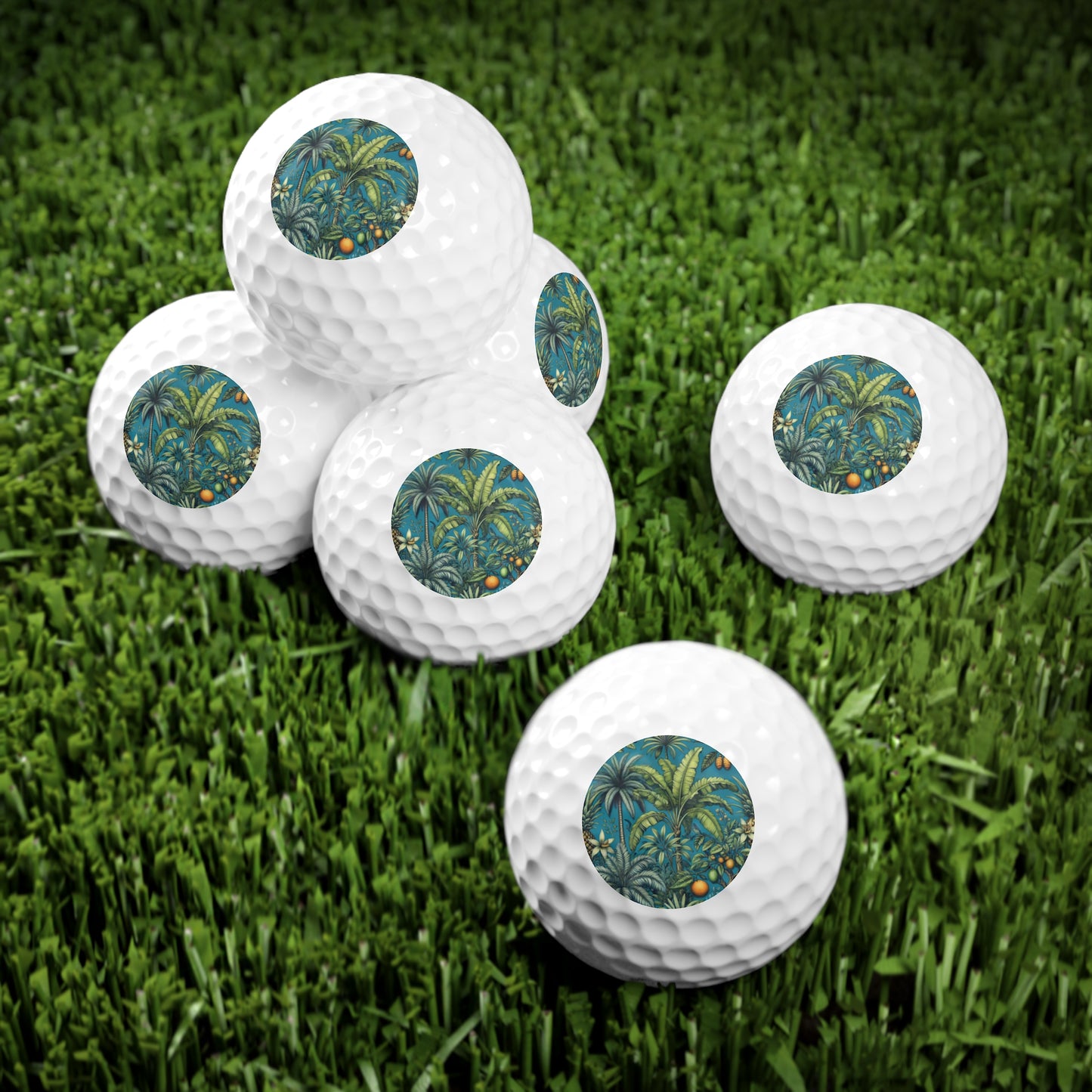 Tropical-Themed Golf Balls, 6pcs - Perfect Gift for Golf Enthusiasts / Tropical Fruit Blue
