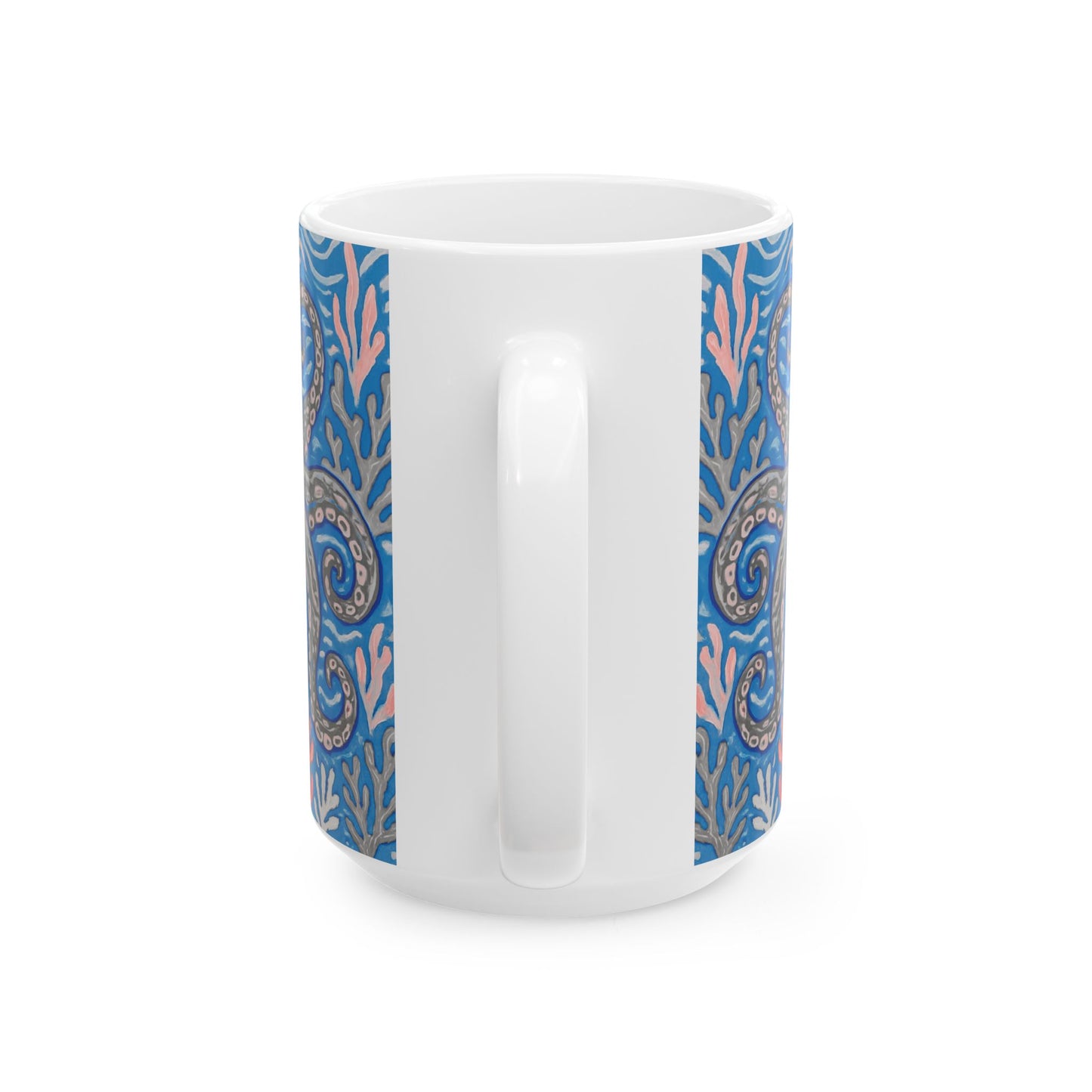 Ceramic White Mug - 11oz & 15oz, Slate Octopus Kraken Joe
