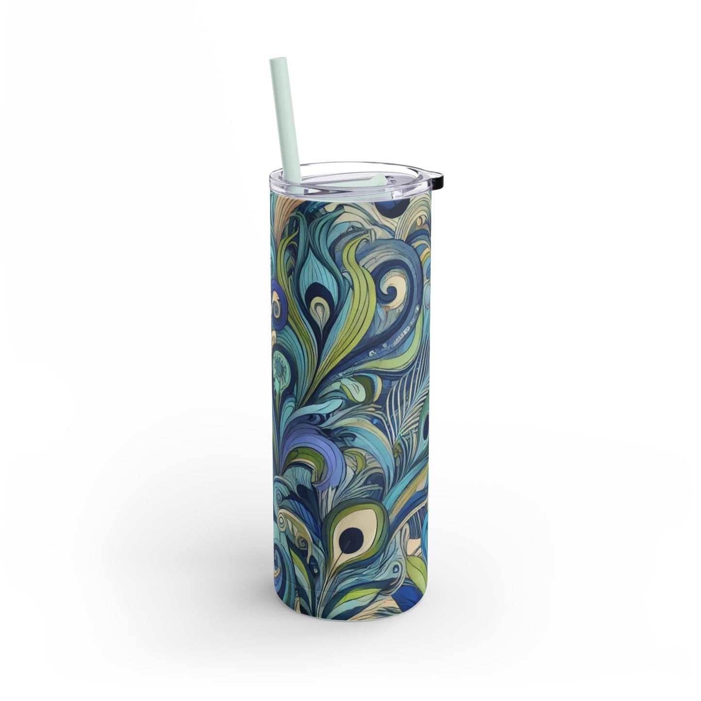 20oz Matte Tumbler, 7 Colors - Stylish Travel Cup - Feather Currents, Blue