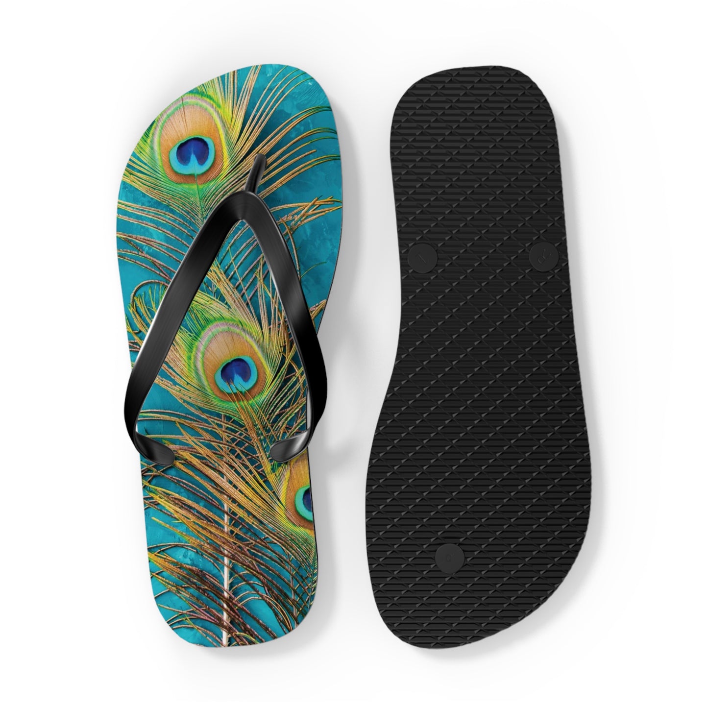 Flip Flops - Peacock Turquoise Glow