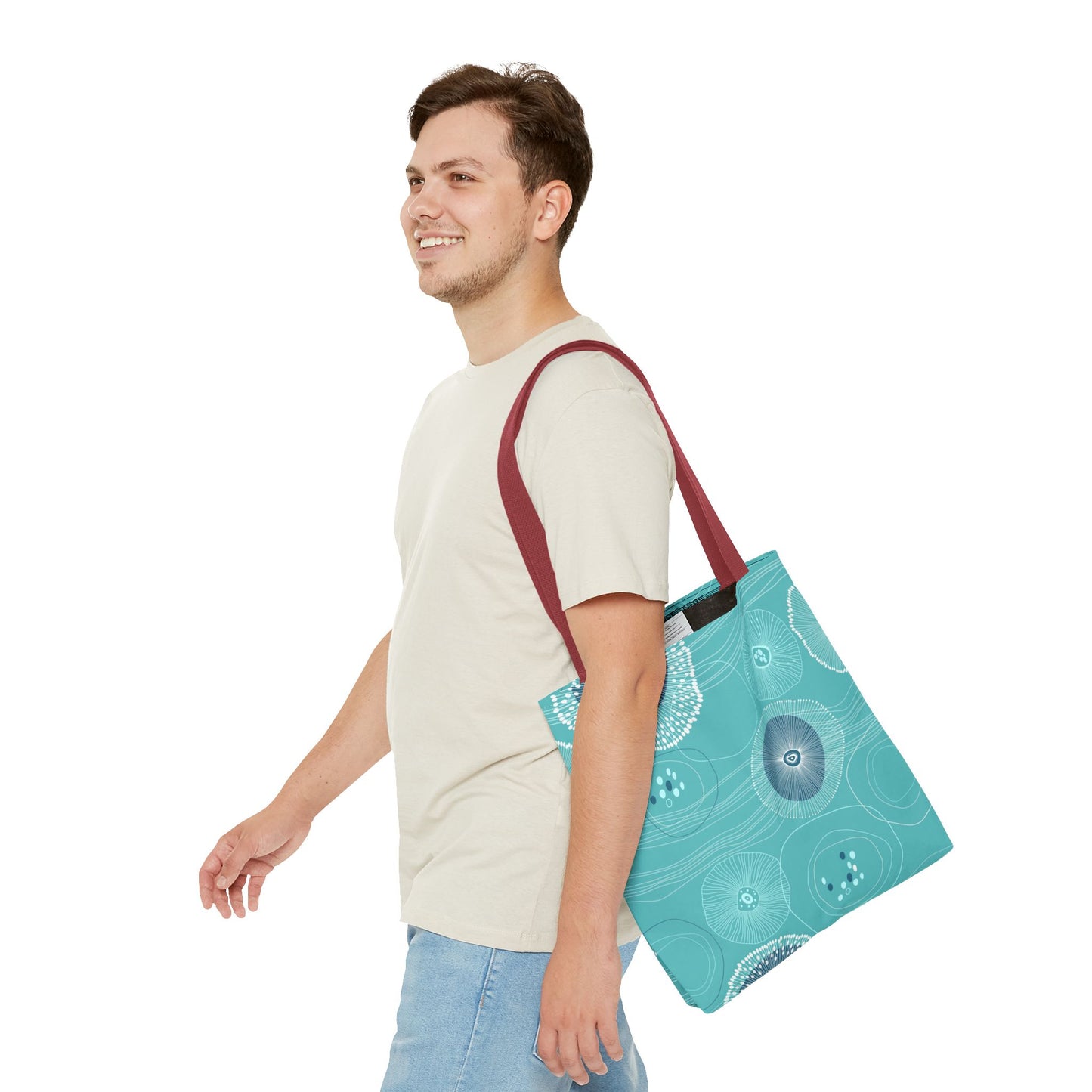 Plankton Drift Teal Tote Bag - 3 Sizes