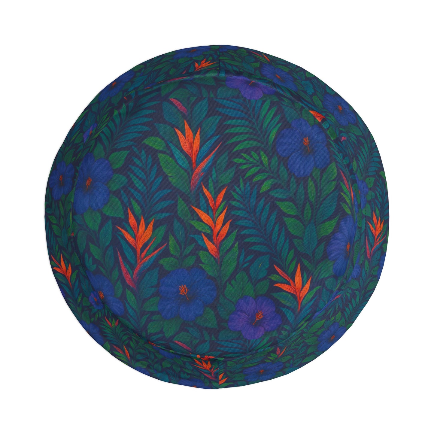 Tropical Polyester Bucket Hat, 2 Sizes - Midnight Flower Navy