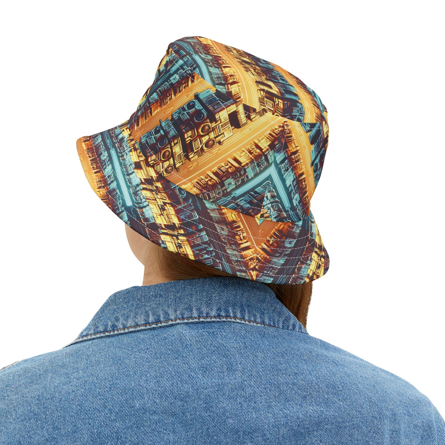 Tropical Polyester Bucket Hat, 2 Sizes - Techno Tiki Totems