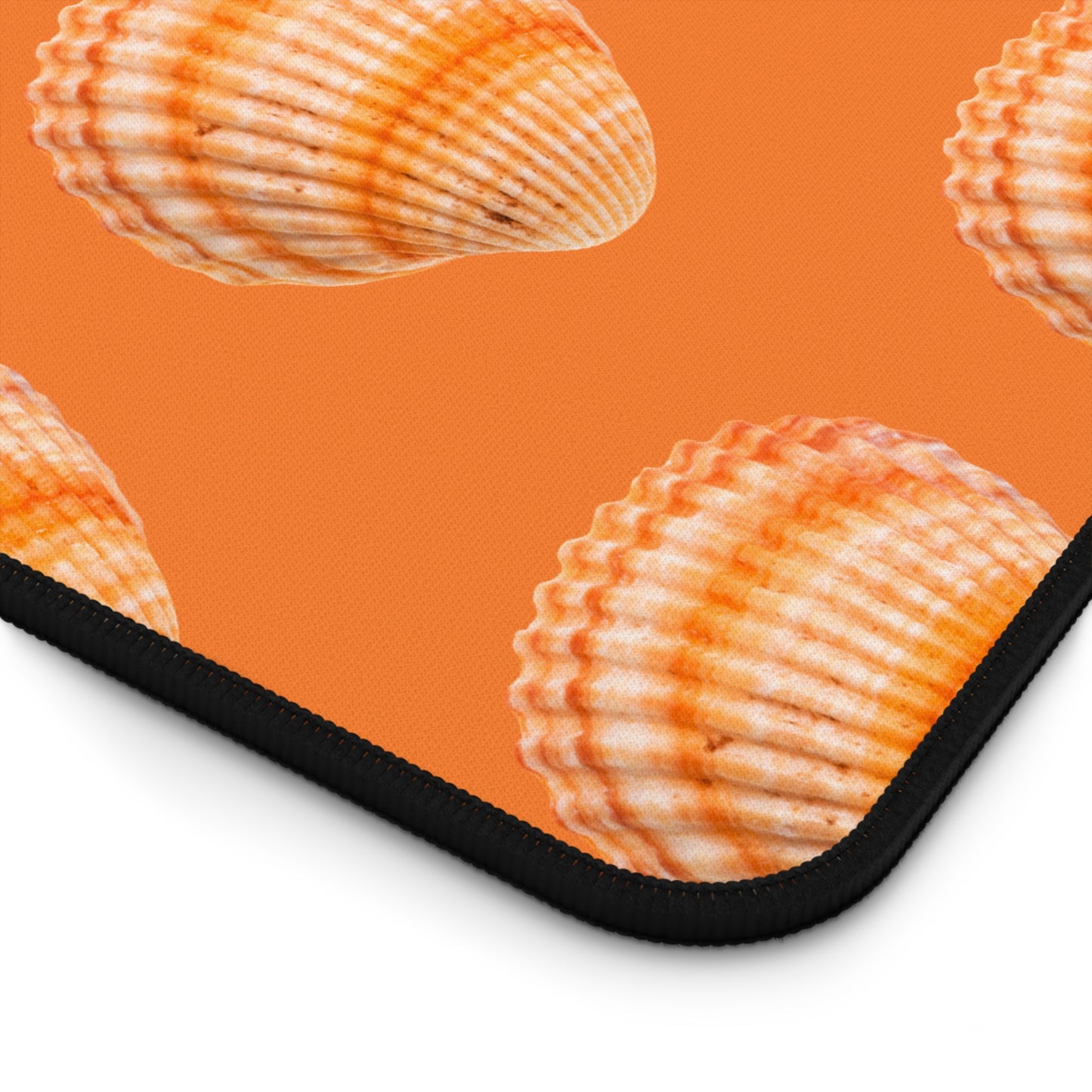 Tropical Mouse Pad/Desk Mat, 3 Sizes - Seashell Design, Perfect for Home Office / Orange Scallop, Crusta Orange