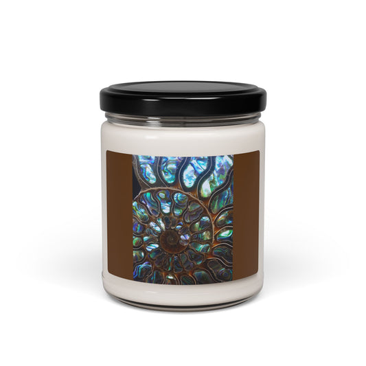 Scented Soy Candle, 9oz, Ammonite and Abalone, brown