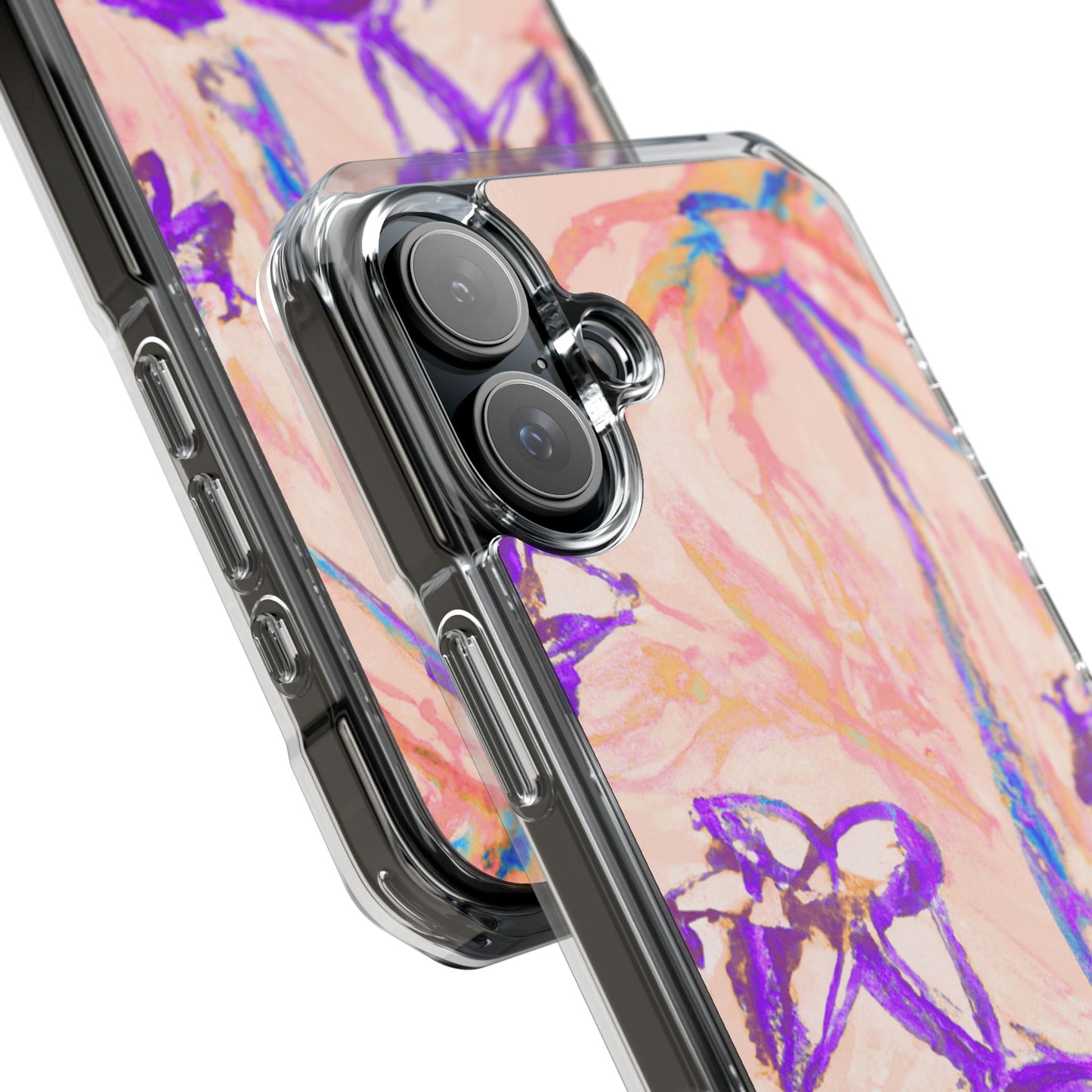 Tropical Doodles/Peach Magnetic Clear Phone Case, Many Models