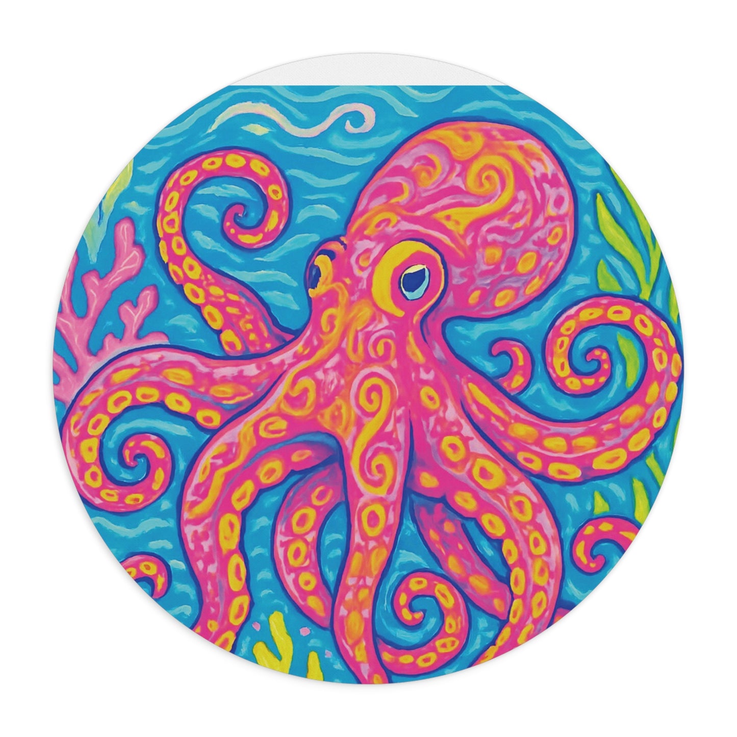 Tropical Mouse Pad, 2 Shapes - Beach Vibes for Home Office & Gamer / Octopus Kraken Joe