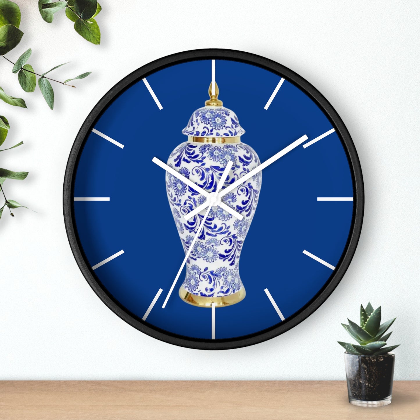 Wall Clock, Blue & White Ginger Jar, Hands/Base Variants