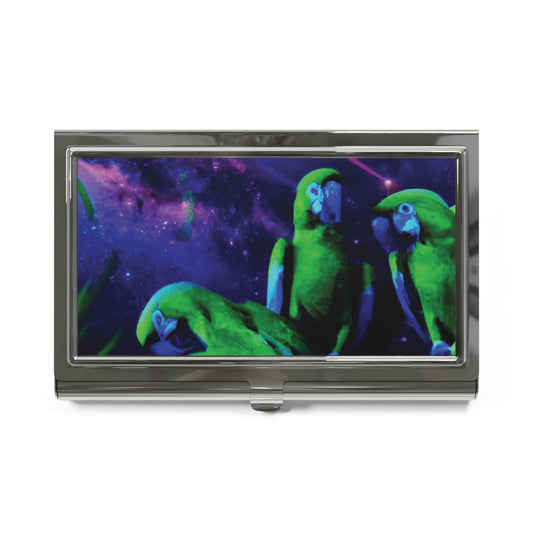 Business Card Holder/Case - Rainforest Galactic Parrots