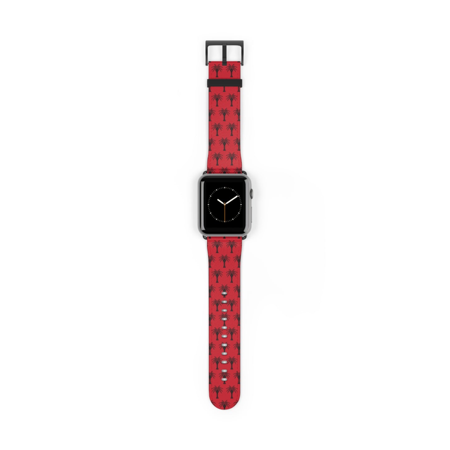 Apple Watch Band - Art Deco Palm, Repeat Dark Red