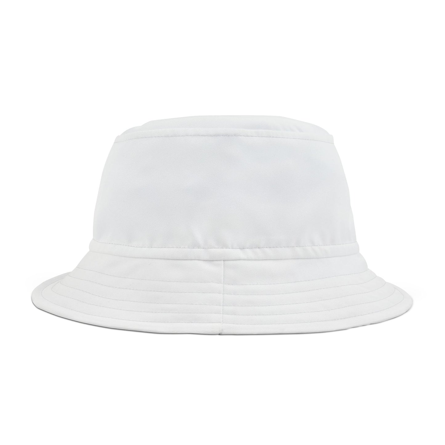 Tropical Polyester Bucket Hat, 2 Sizes - Young Palms/White