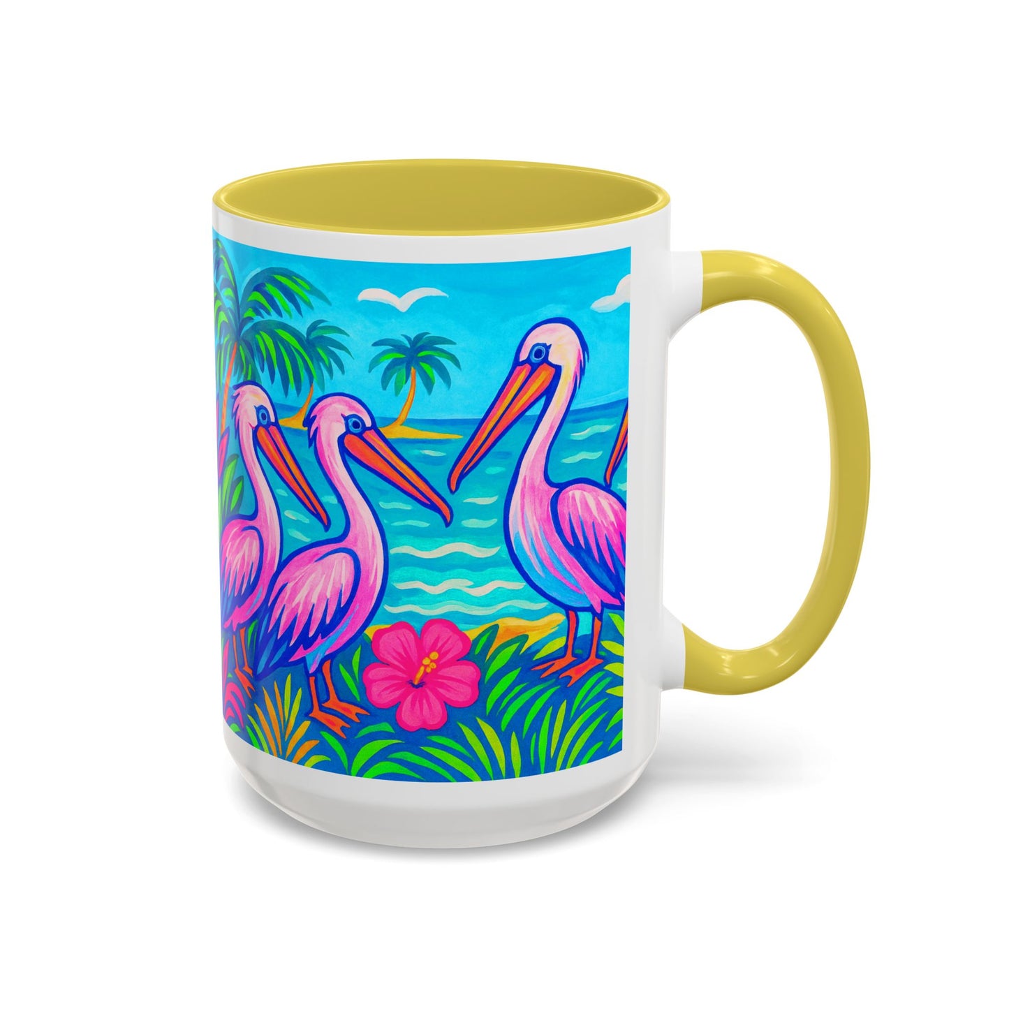 Accent Color Coffee Mug, Many Colors - 11oz & 15oz / Pelican Party
