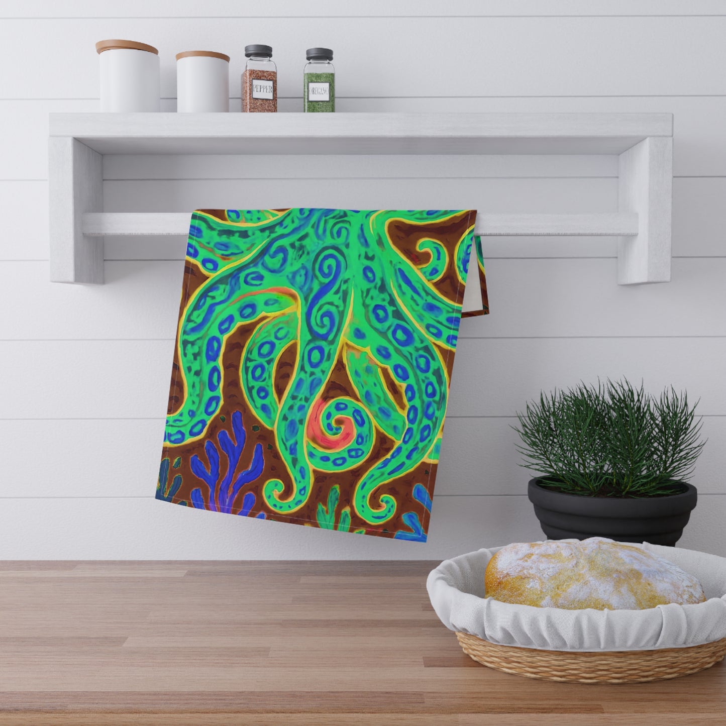 Tea Towels (cotton, poly), Gamma Kraken Joe