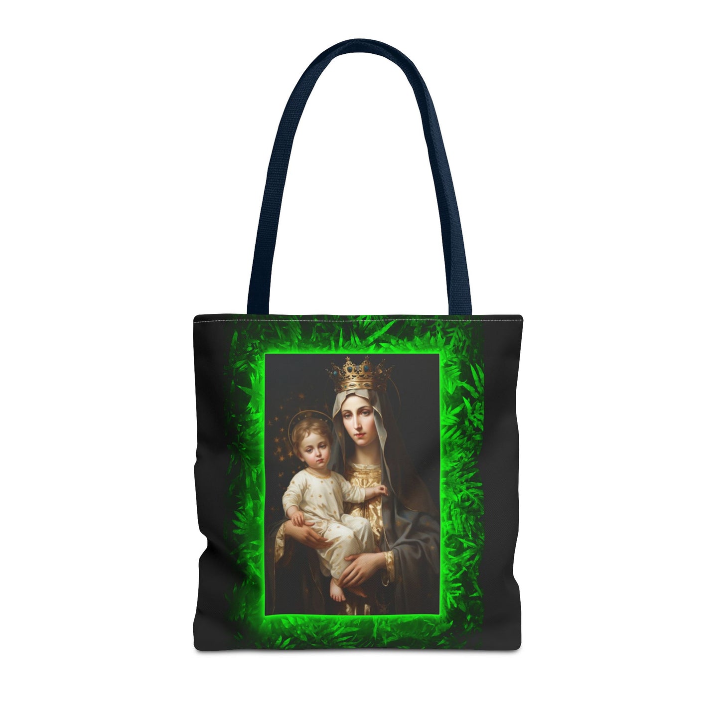 Religious Our Lady of Mt. Carmel Tropical Glow Tote Bag - 3 Sizes