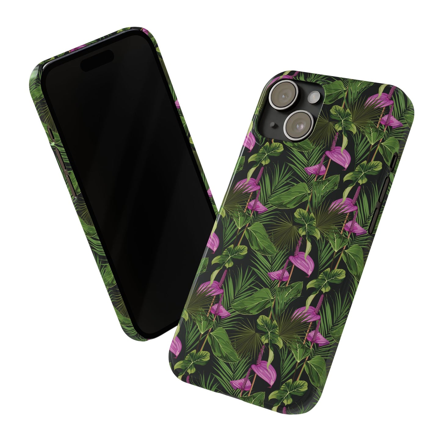 Slim Phone Cases - Anthurium and Palm