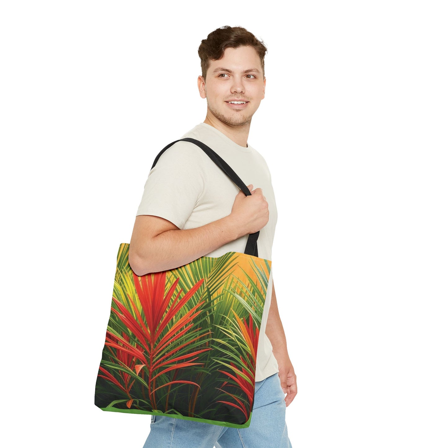 Red Flame Palm Tote Bag - 3 Sizes