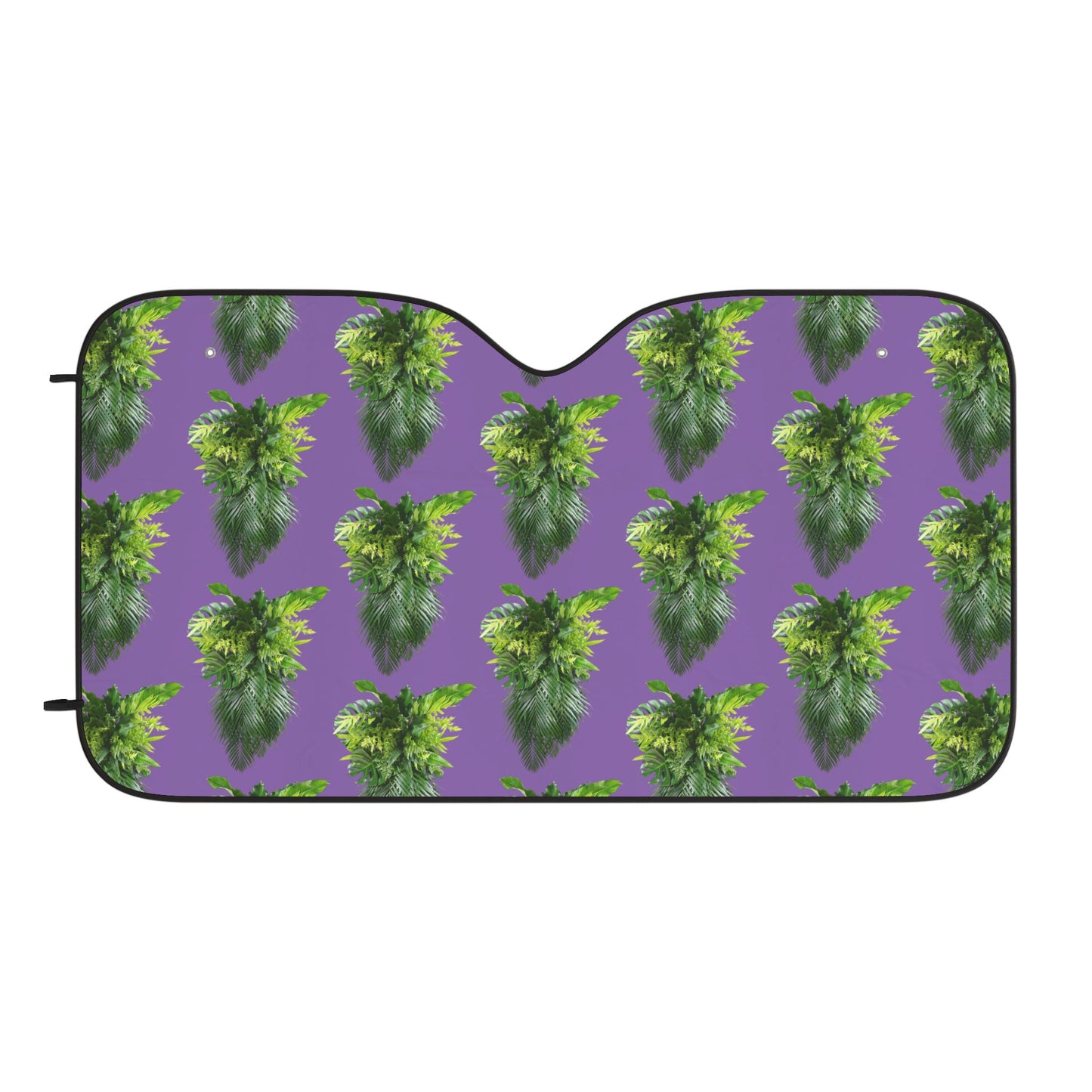 Tropical Car Sun Shades / Palm Fronds Cascade, light purple