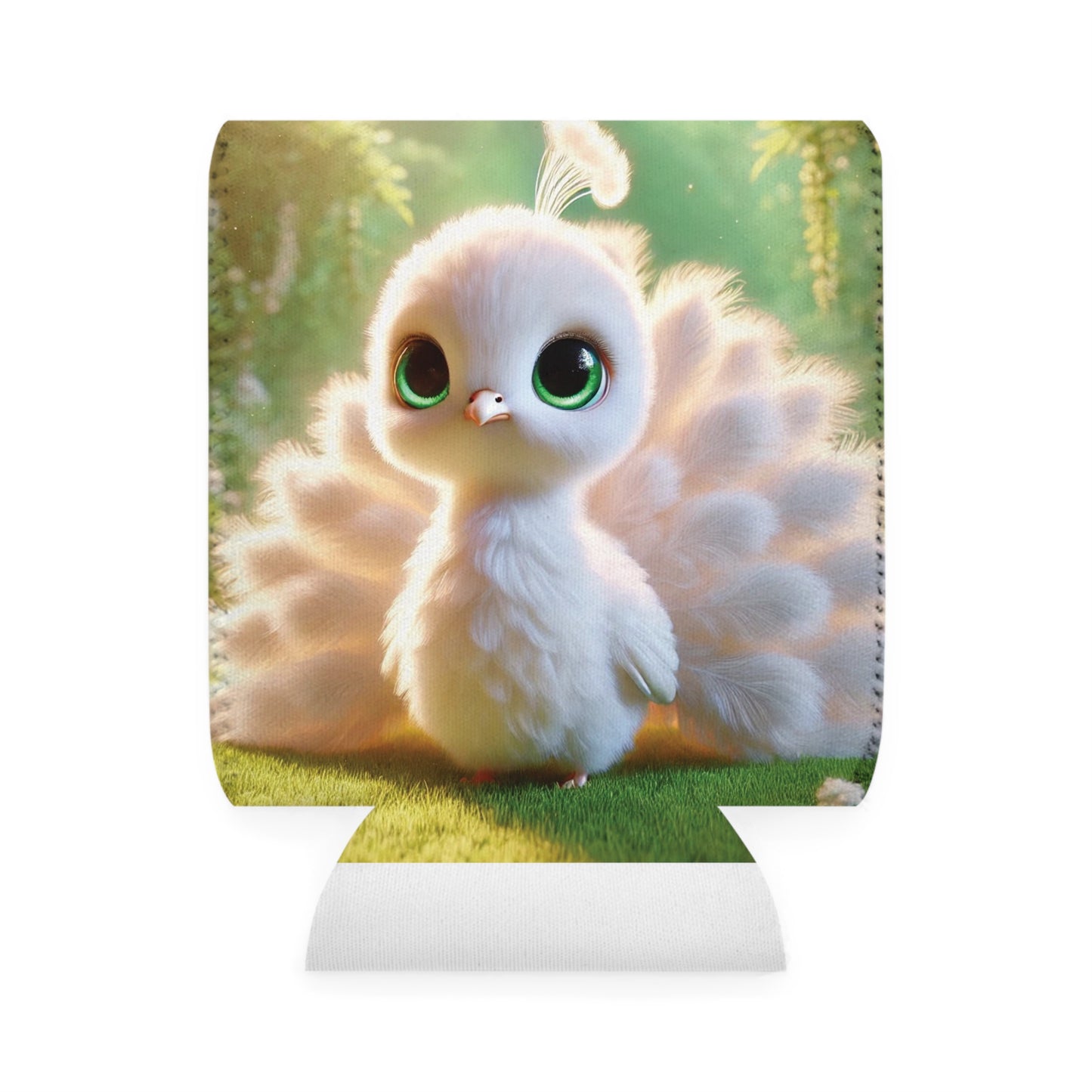 Baby White Peacock Cooler Sleeve - Perfect for Outdoor Picnics