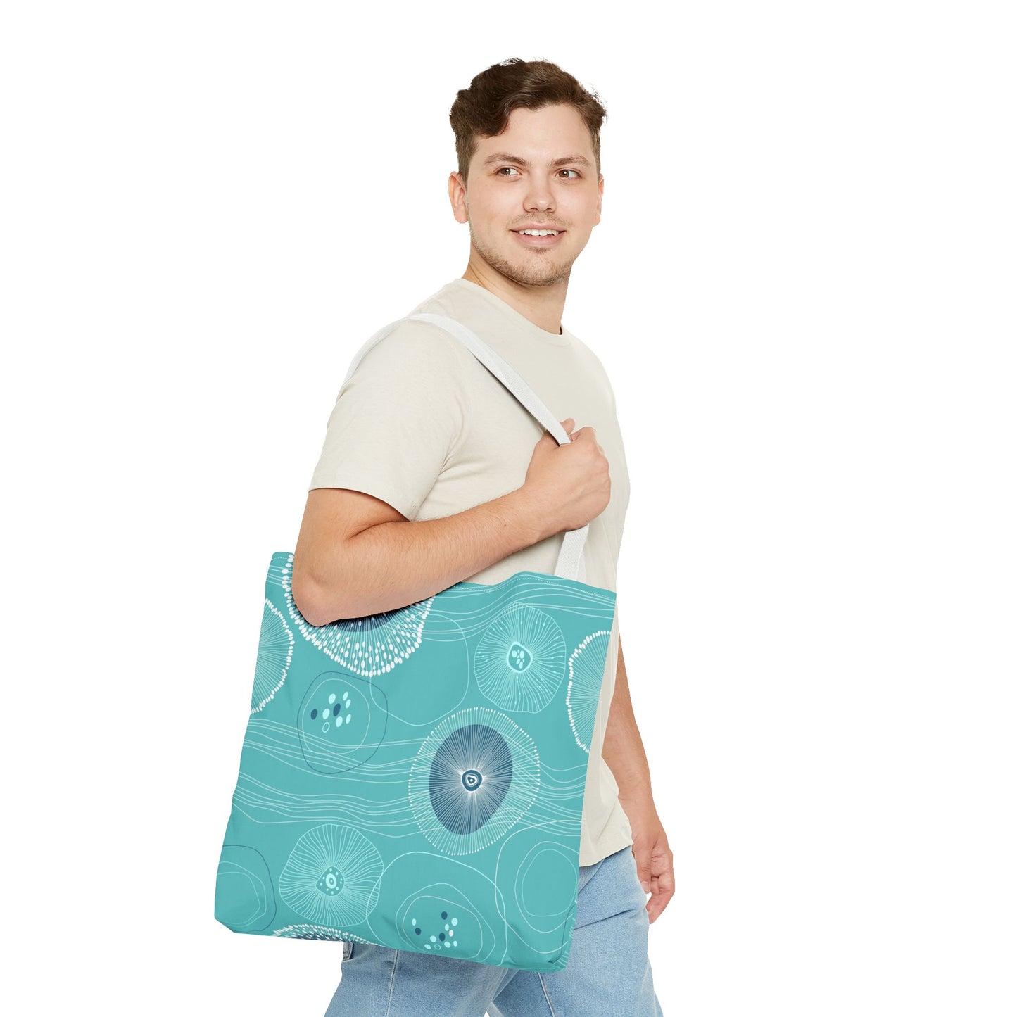 Plankton Drift Teal Tote Bag - 3 Sizes