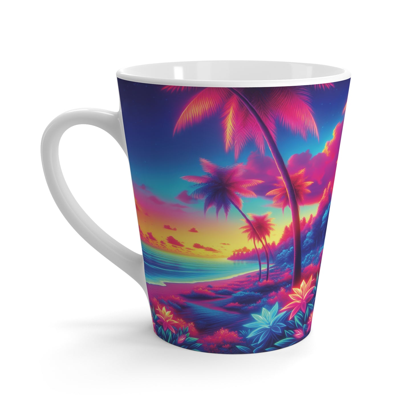 Latte White Mug - Glorious Skies Tropical Beach