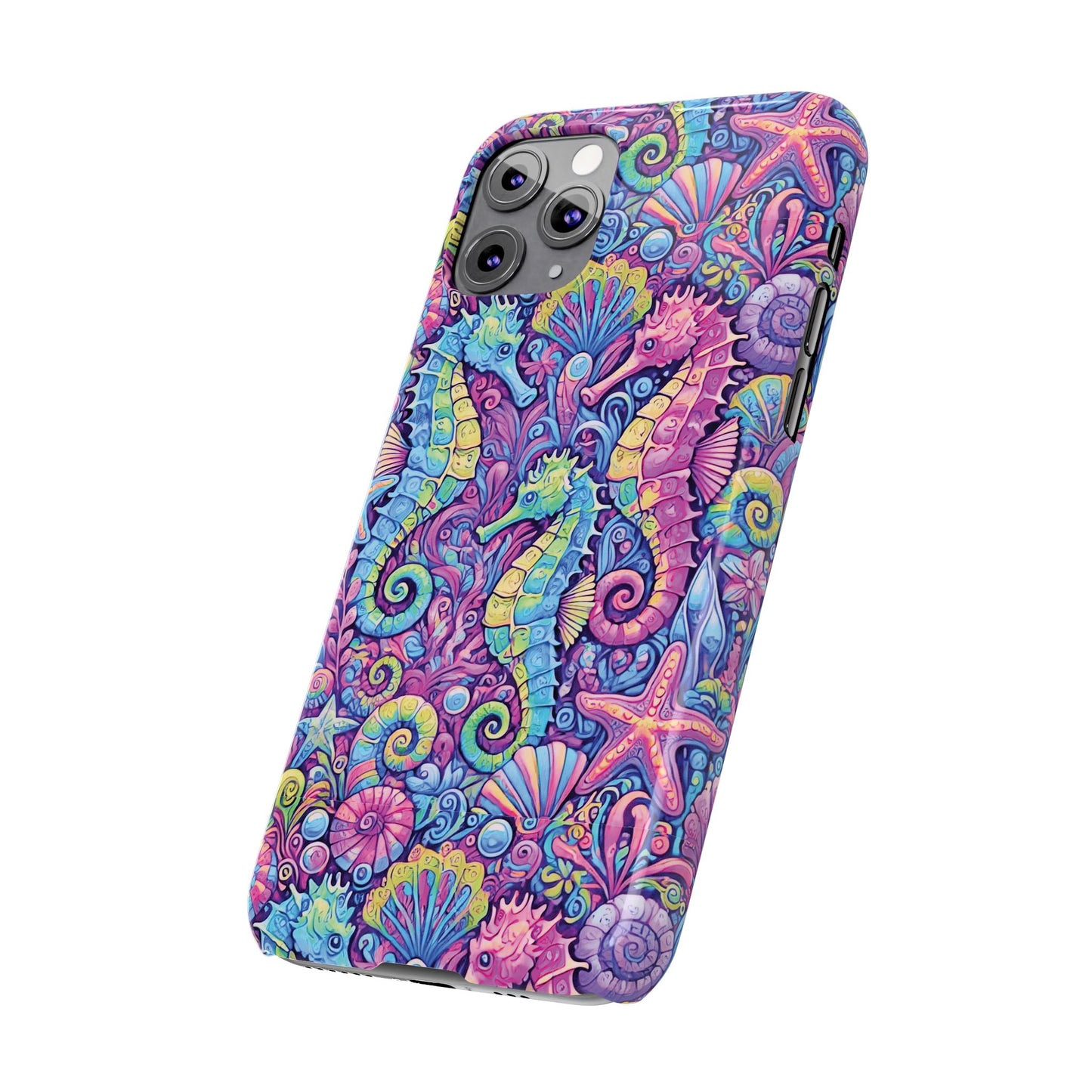 Slim Phone Cases - Seahorses, Fantasy POP
