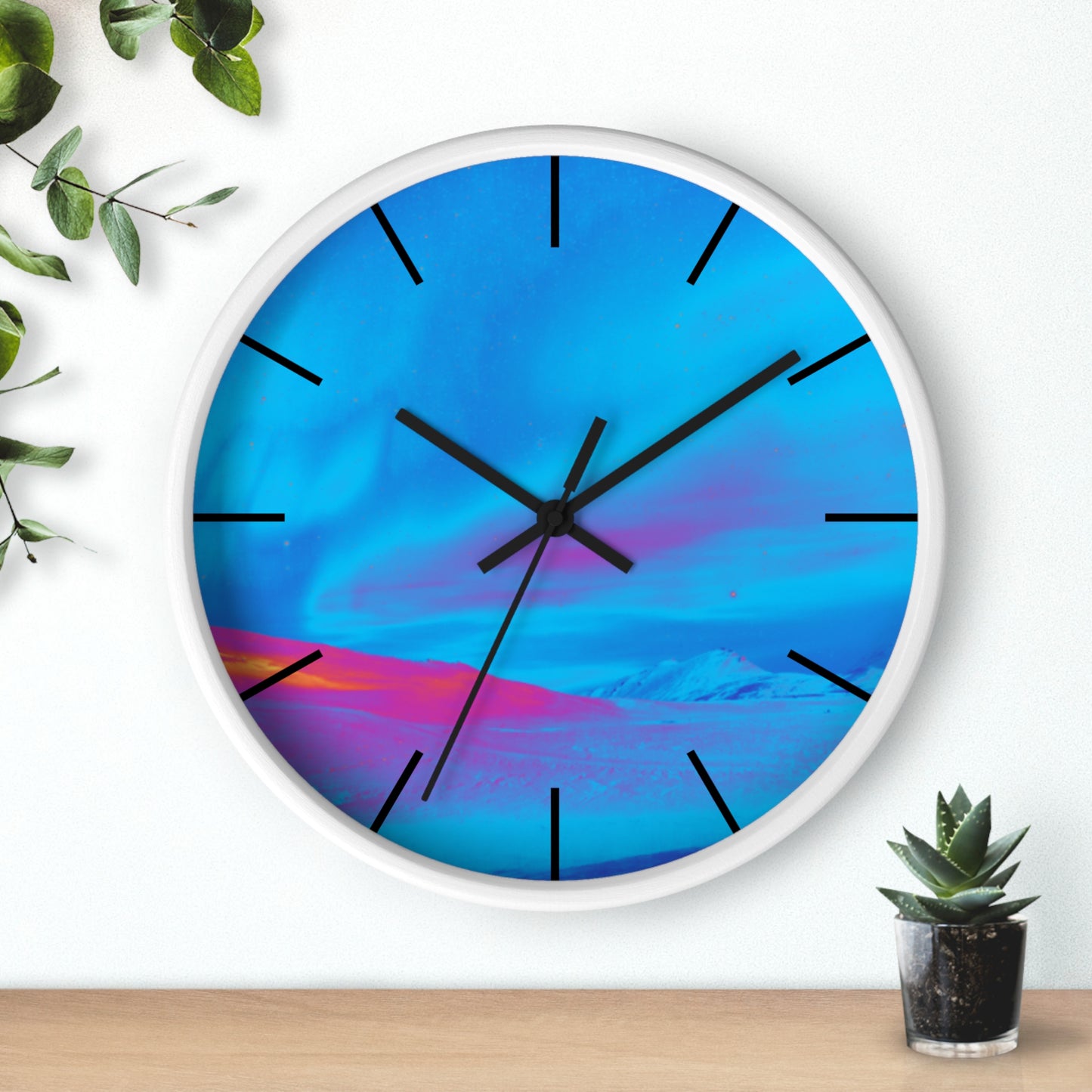 Wall Clock, Cold Ocean Lights/Turquoise, Hands/Base Variants