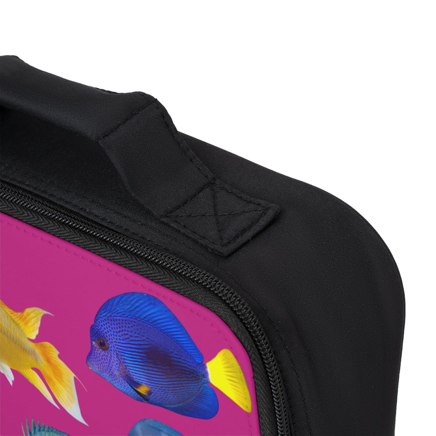 School of Fish/Hot Pink Lunch Bag - Eco-Friendly Insulated Tote, Adult and Child Lunchbox / Perfect for Picnics, Beach Outings