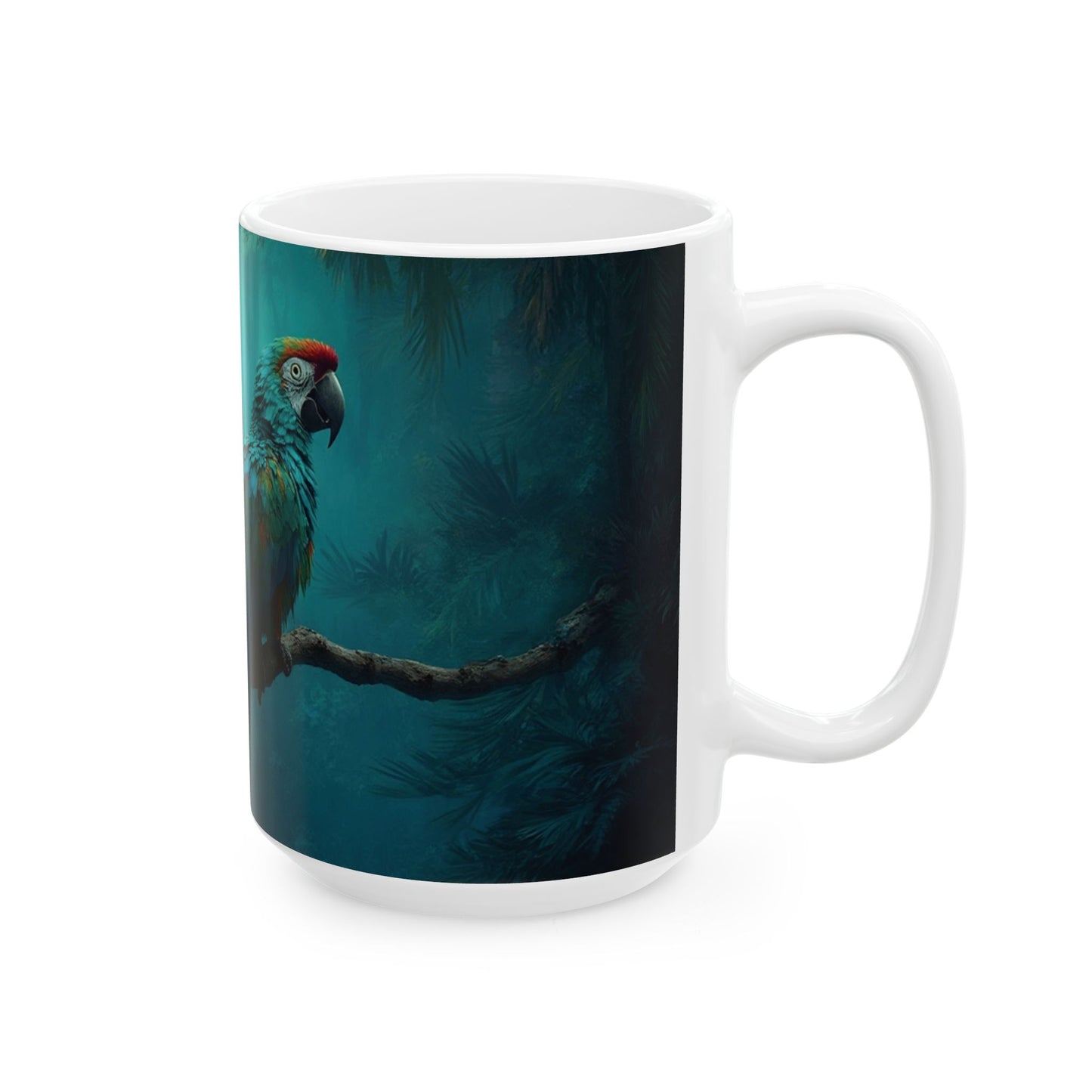 Ceramic White Mug - 11oz & 15oz, Parrot Friends