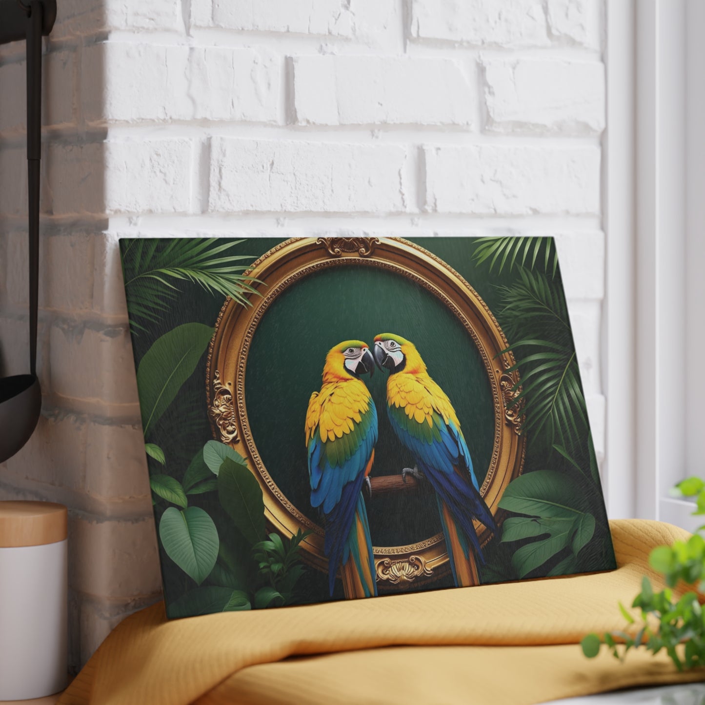 Glass Cutting Board, 2 sizes - Framed Pet Macaws