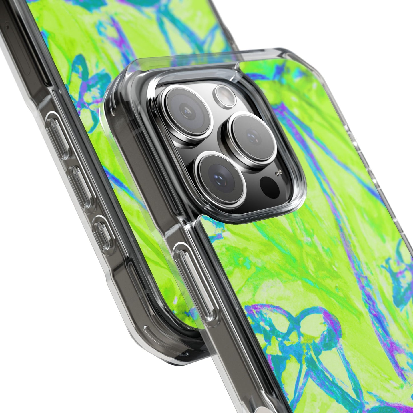 Tropical Doodles/Lime Magnetic Clear Phone Case, Many Models