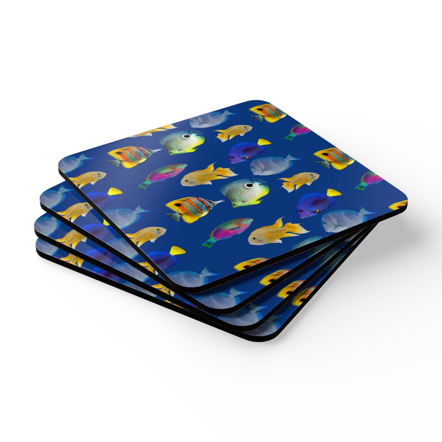 Coaster Set - School of Fish/Dark Blue