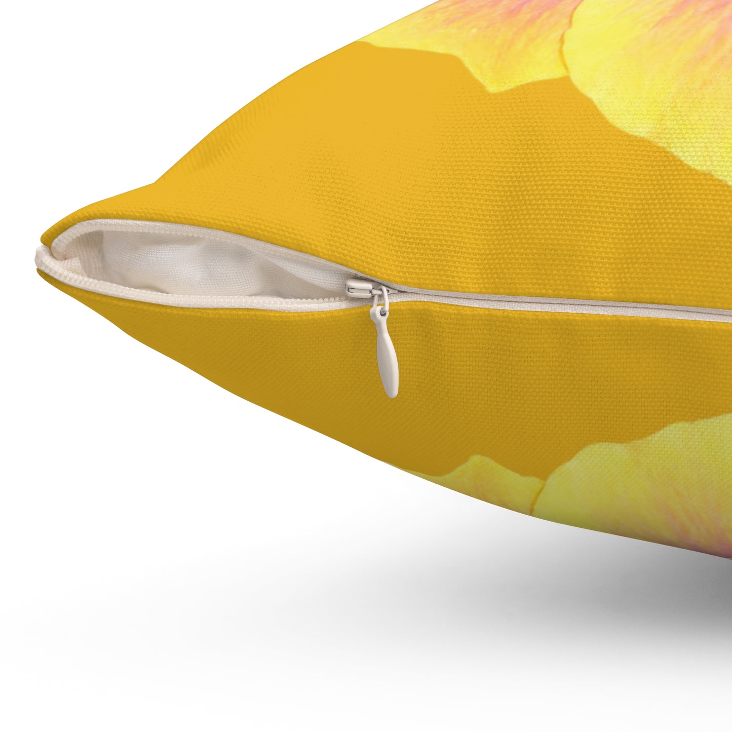 Decorative Pillow - Accent Cushion, 4 Sizes / Photo Yellow Hibiscus, Yellow