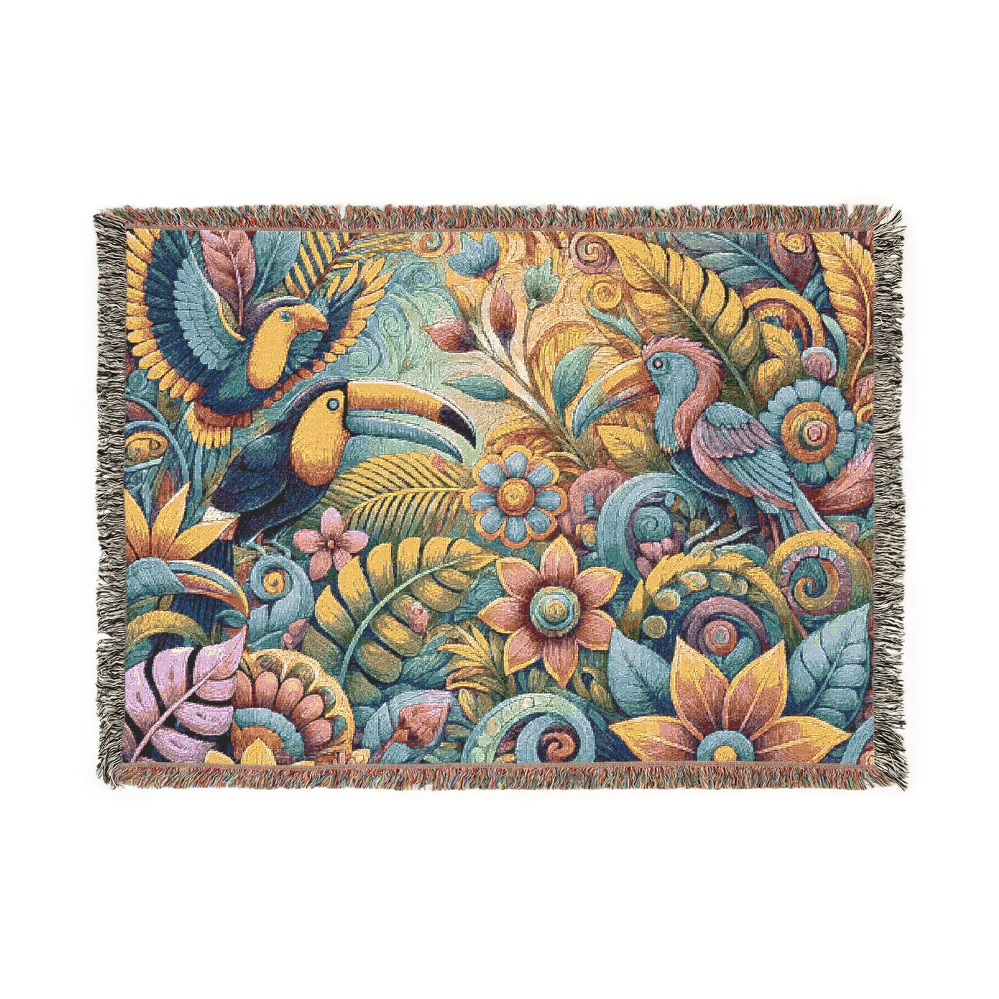 Woven Blanket, 3 Sizes - Tropical Home Decor / Rainforest Music