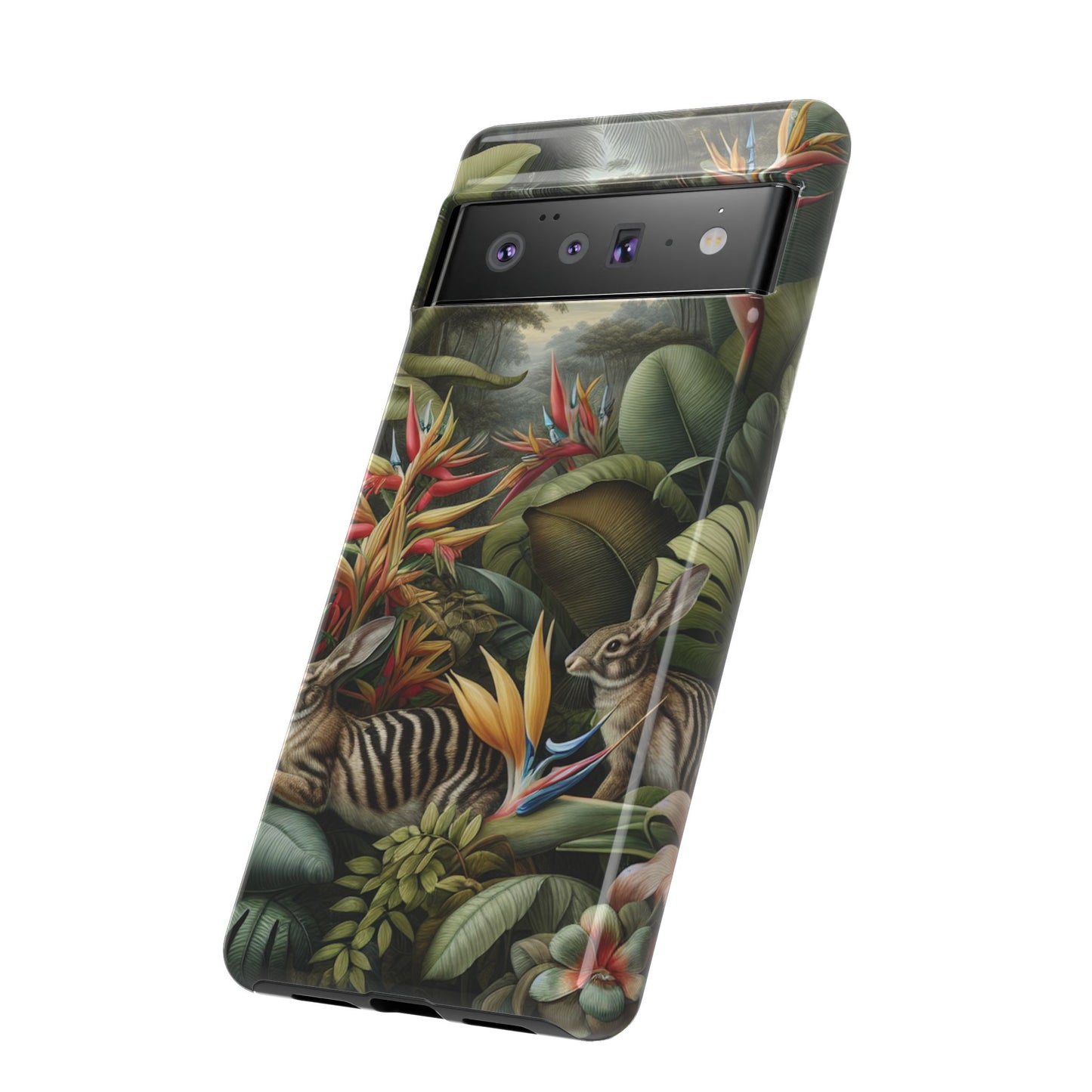 Rainforest Rabbit Outing Phone Case - Tough Cases with Summer Vibe