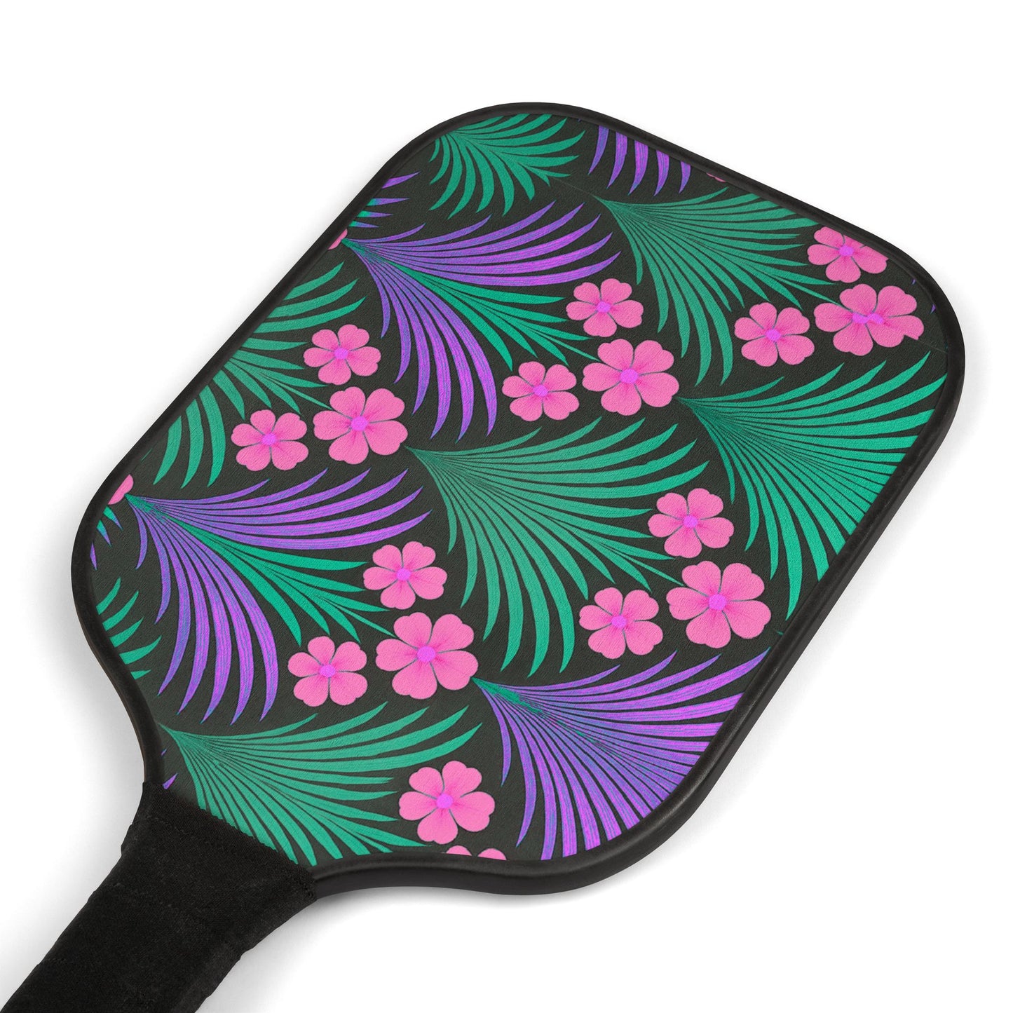 Tropical Pickleball Kit - Beach Vibe Paddles & Balls Set / Midnight Hibiscus Deco