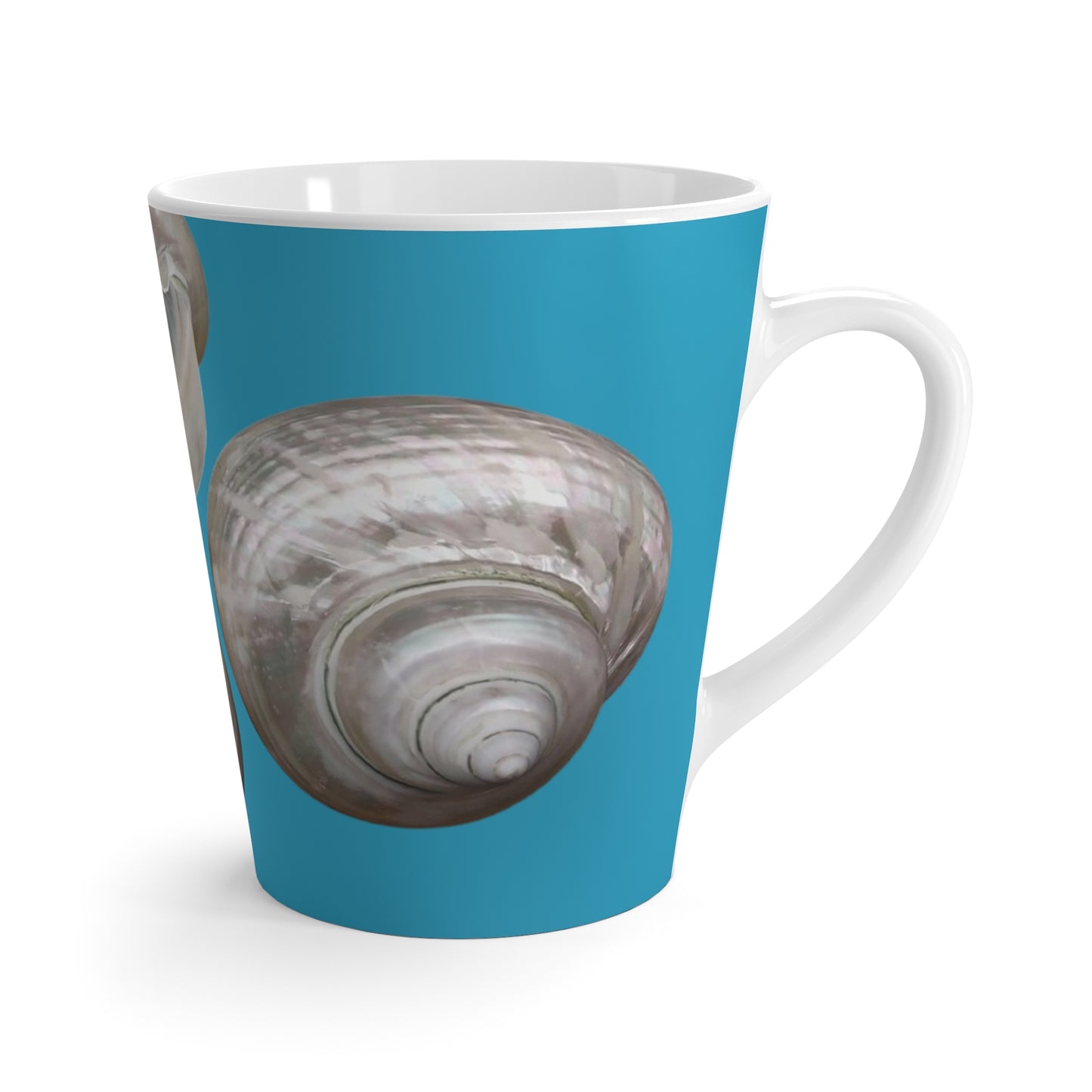 Latte Mug - Perfect for Coffee Enthusiasts / Lustrous Seashell Trio, Turquoise