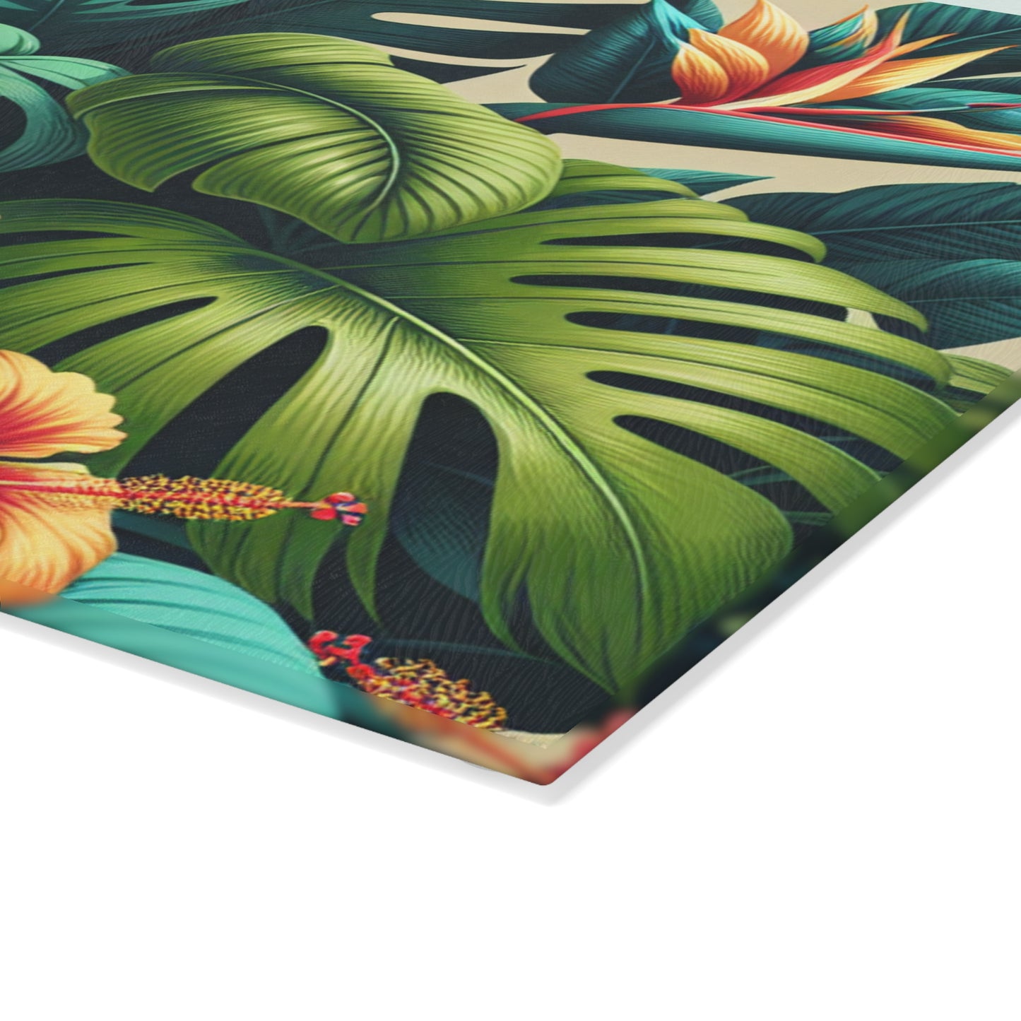 Glass Cutting Board, 2 sizes - Exotic Flora