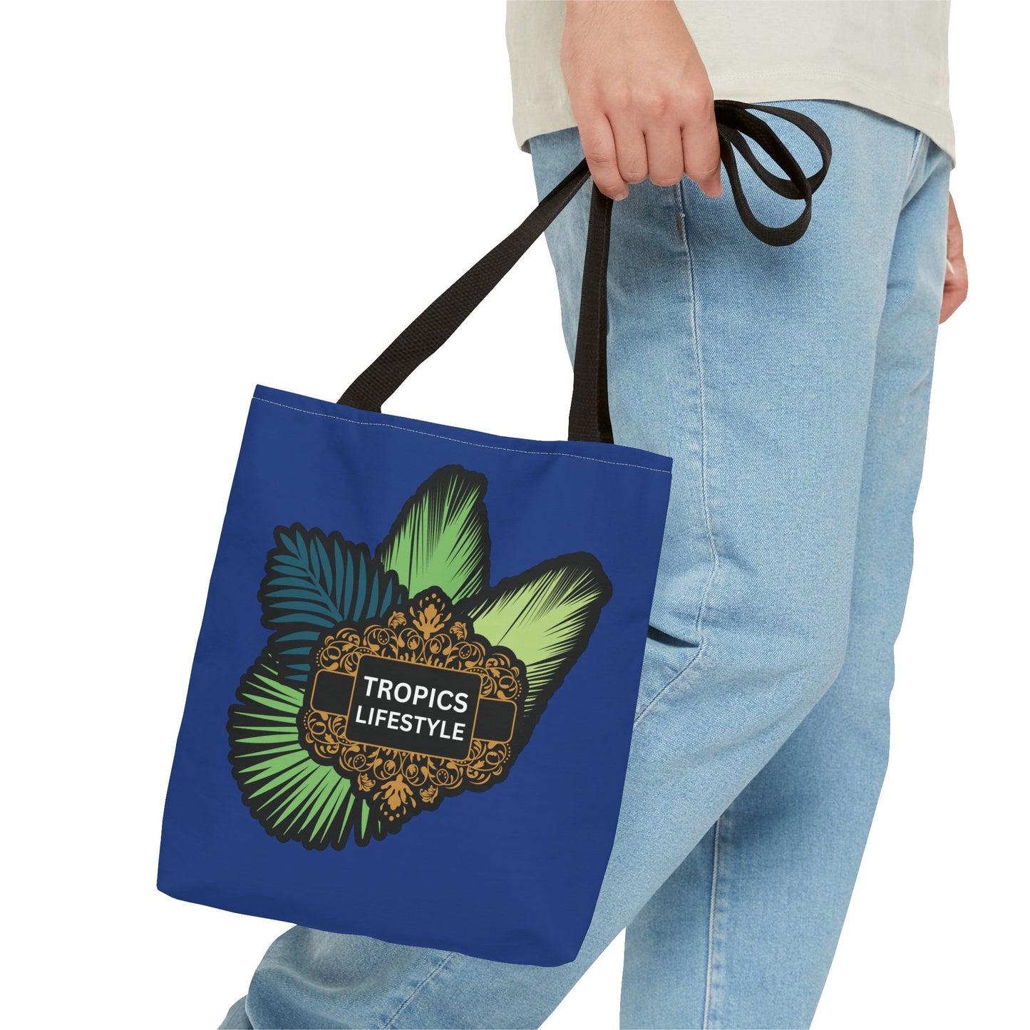 Elegant Tropics Lifestyle Logo Tote Bag - 3 Sizes, Dark Blue