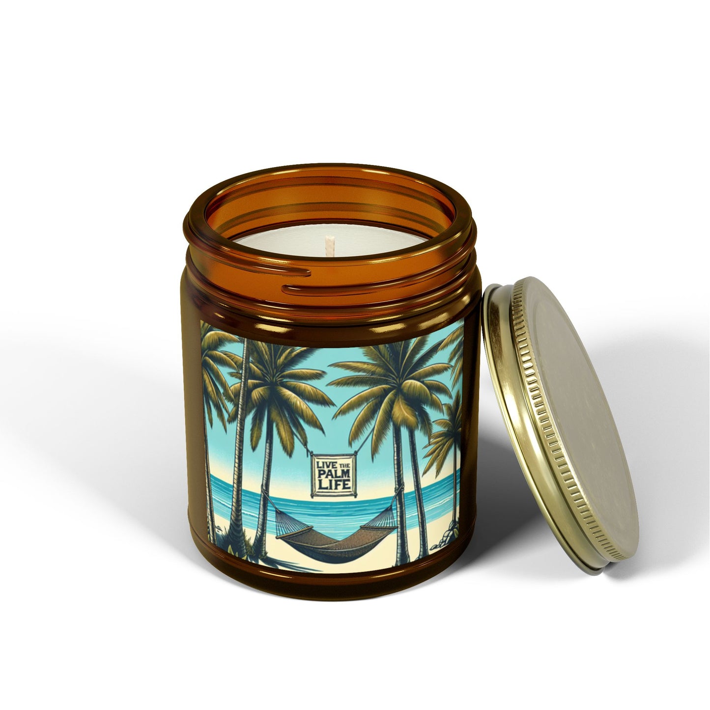 Scented Candles, Coconut Apricot Wax (4oz, 9oz) - Hammock on the Beach