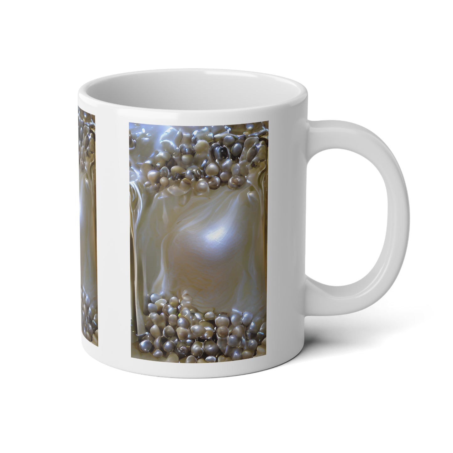 Jumbo Mug, 20oz, Natural Pearls Fantasy | Tropical Coffee Cup, Gift for Ocean Lovers