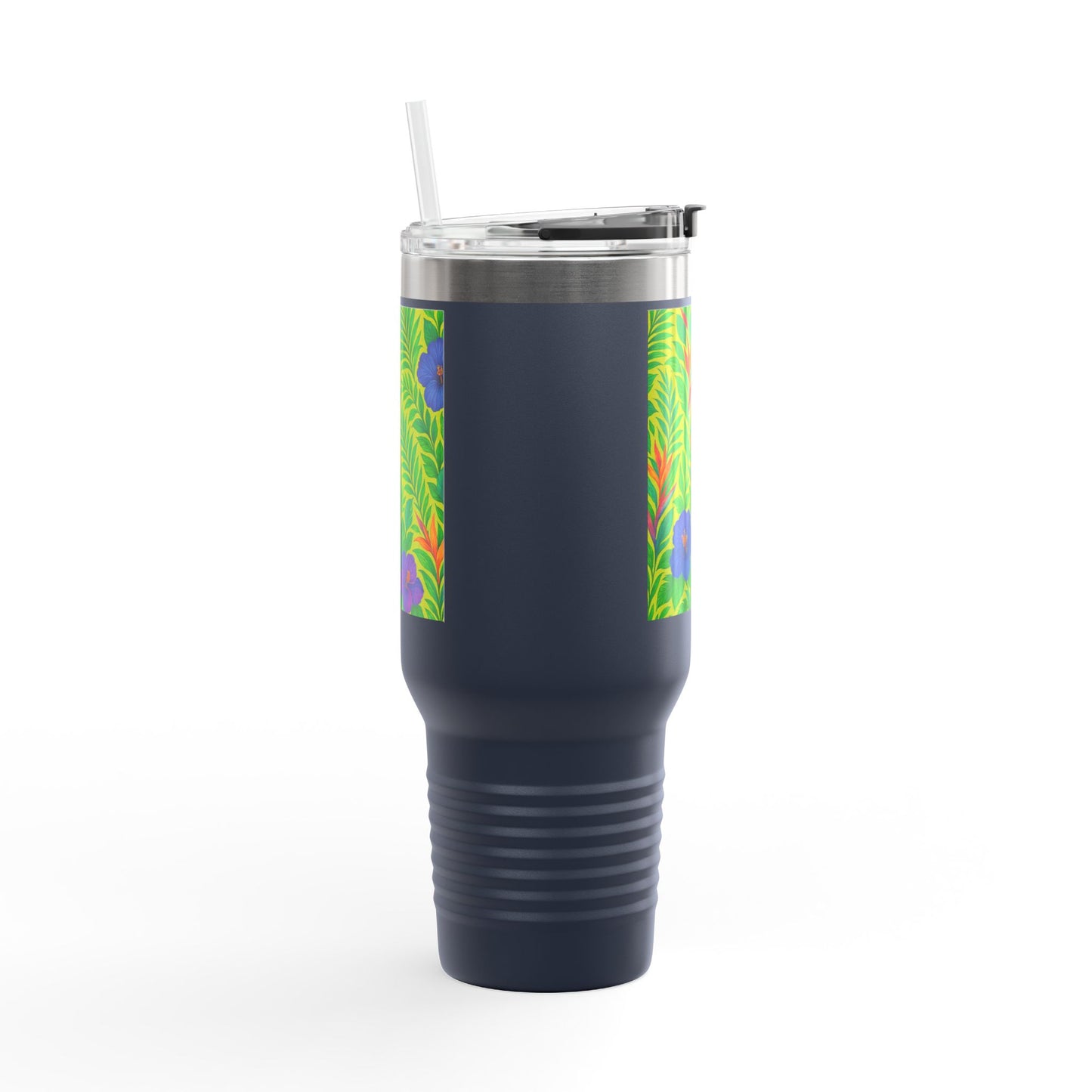 Midnight Flower Lime Insulated Travel Mug - 40oz - Perfect for Outdoor Adventures