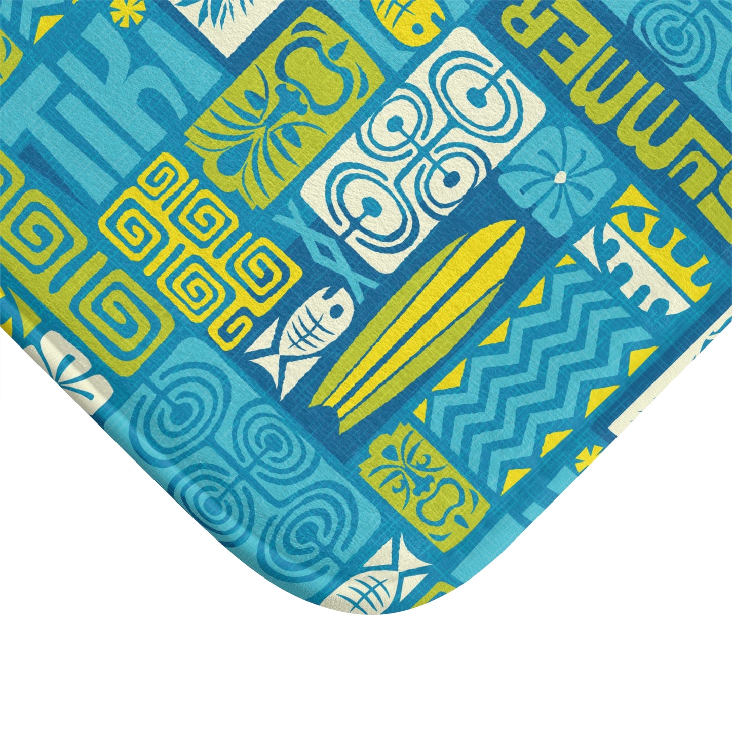 Bath Mat - Tiki Poster Blue