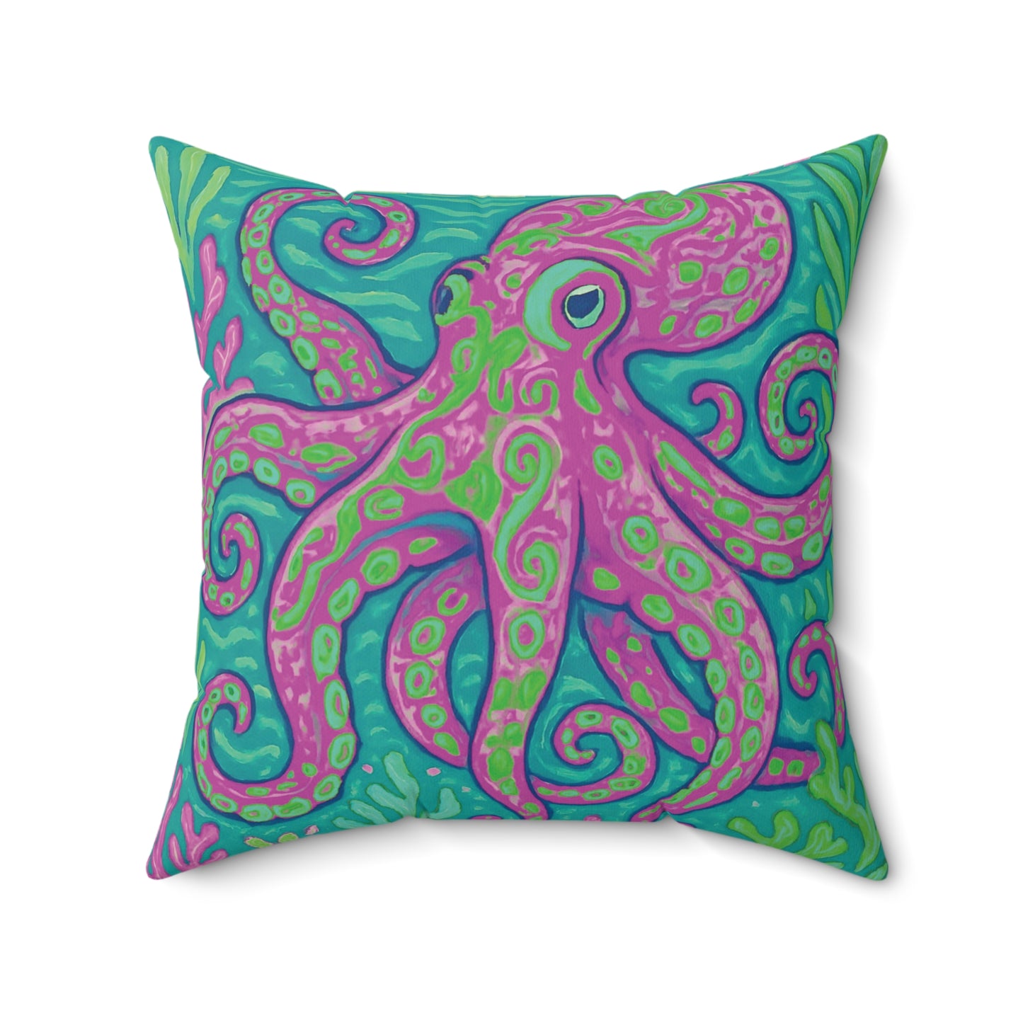 Decorative Pillow - Accent Cushion, 4 Sizes / Octopus Kraken Joe, Purple