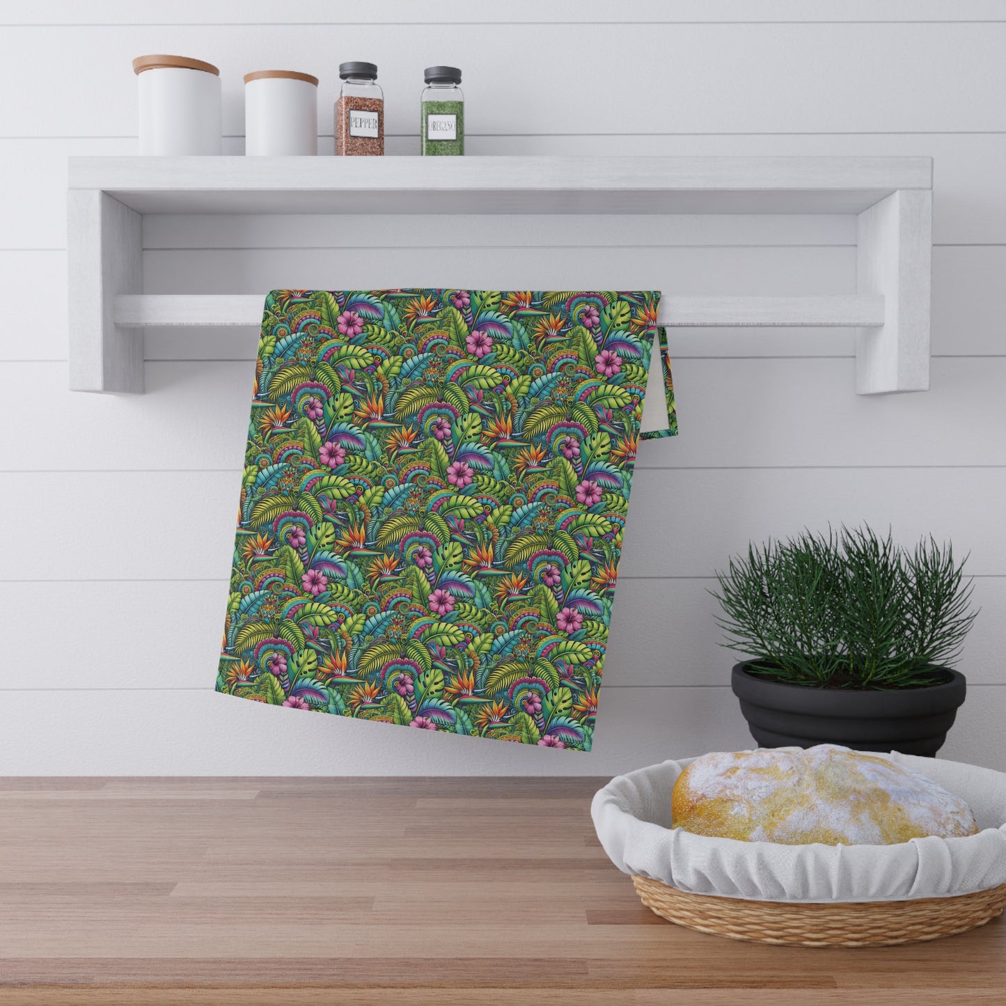 Tropical Tea Towels – Paradise Kitchen Decor / Rainforest Blooms